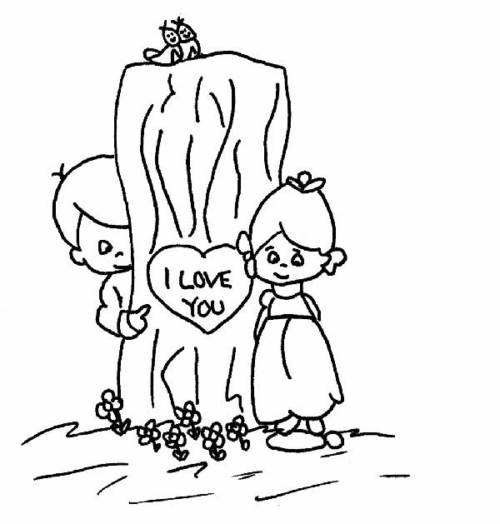 para colorir 4 desenhos de amor