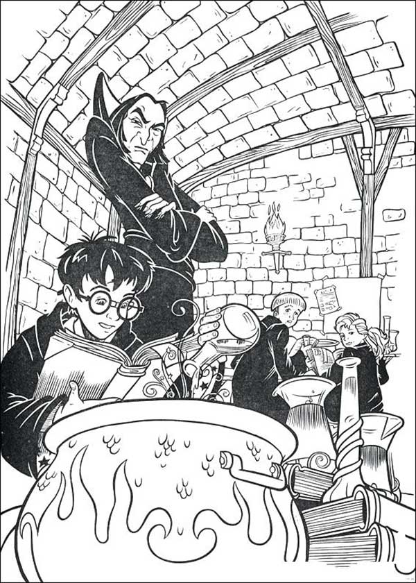 caldeirao desenhos do harry potter para pintar