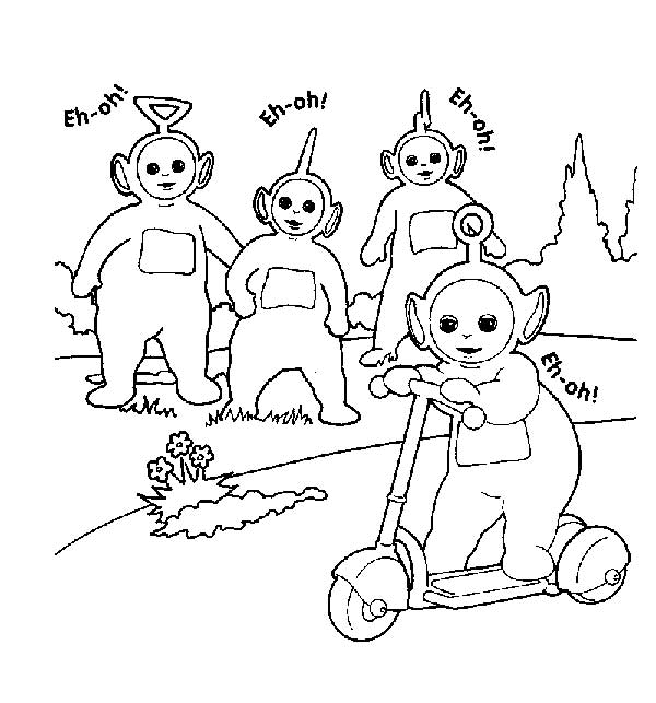personasgens cantando Desenhos do Teletubbies para colorir