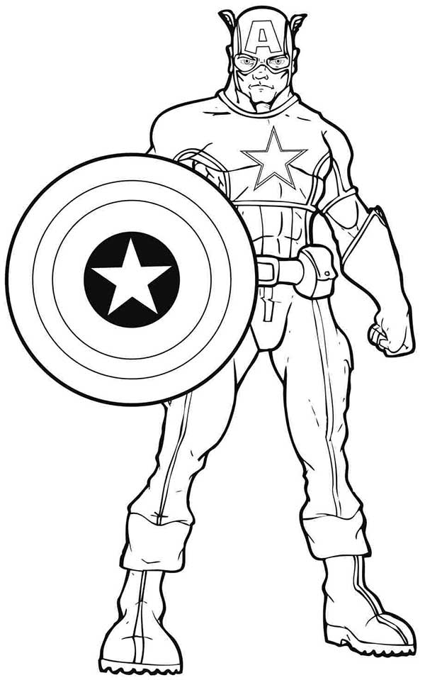 Capitao America para colorir