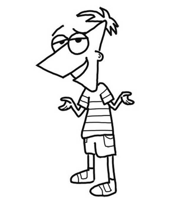Phineas para colorir ferb