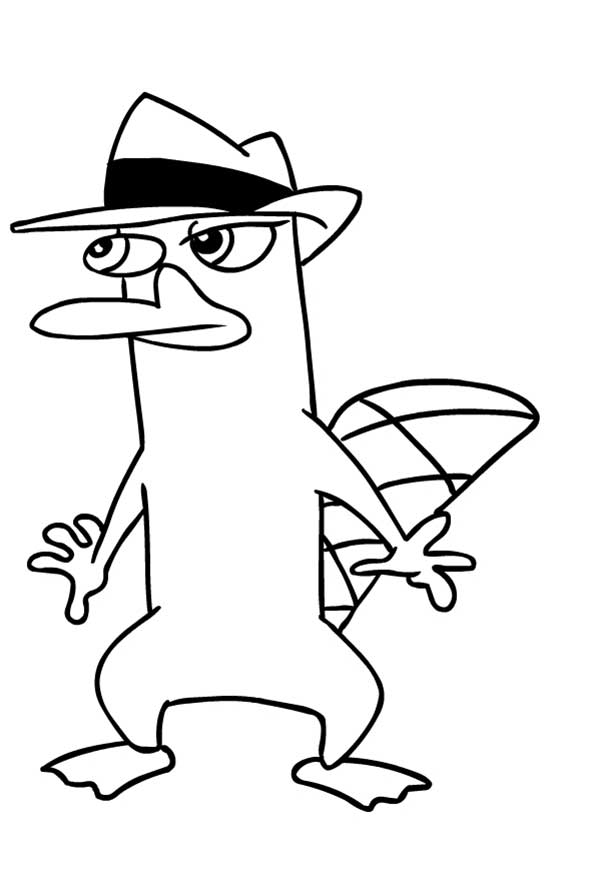 mascote 1 Phineas e Ferb para colorir