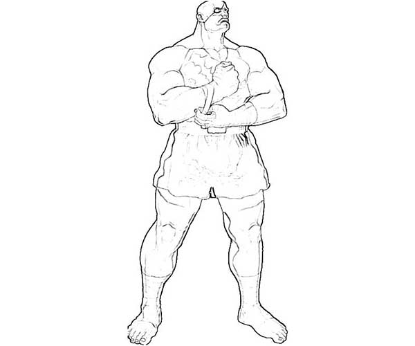 sagat para colorir Desenhos do Street Fighter