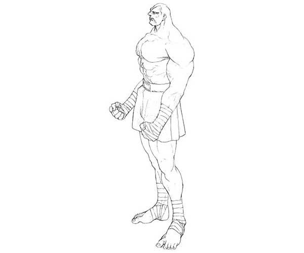 sagat para pintar Desenhos do Street Fighter para pintar