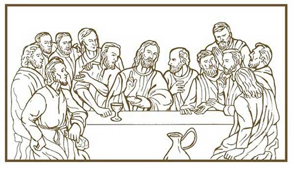 150+ Desenhos da Santa Ceia para Crianças Colorir/Pintar