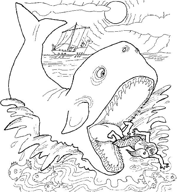 Jonas e a baleia 4 desenhos para imprimir