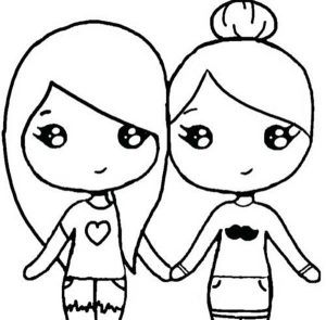 95+ Desenhos do BFF "Melhores Amigas" para Imprimir e Colorir