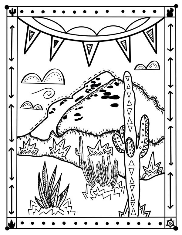 de cactos desenhos de paisagem