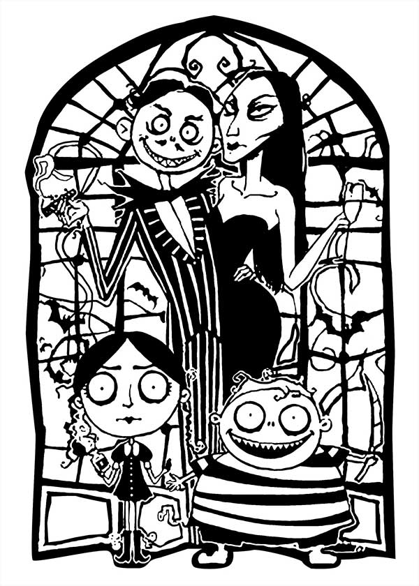 família addams para colorir
