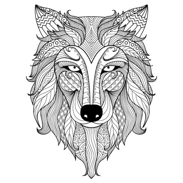 lobo para colorir