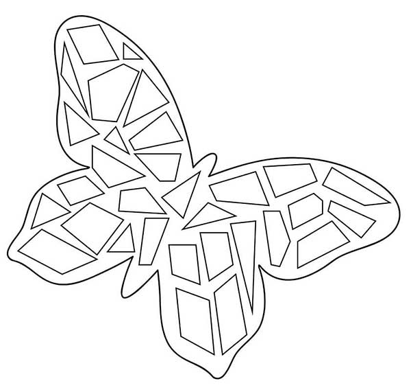 desenho de borboleta em mosaico mosaico para pintar