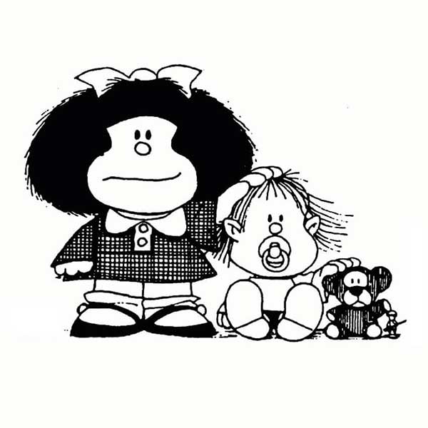 desenhos de mafalda com ursinho