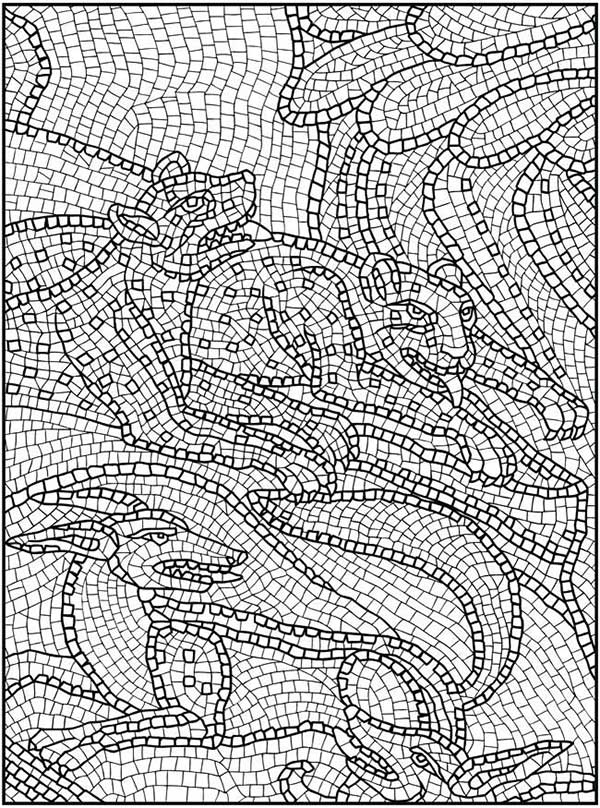 85+ Desenhos de Mosaico para Imprimir e Colorir/Pintar