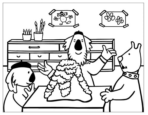 estudando em casda desenhos de aprendendo química