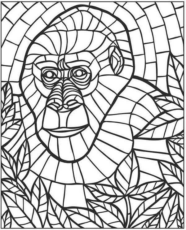 macaco para colorir para adultos pintar