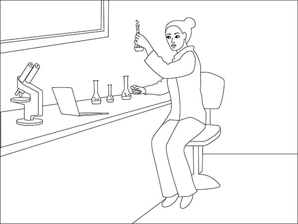 mulher no laboratorio