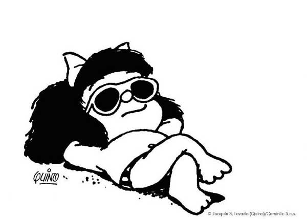 na praia 4 Mafalda para pintar