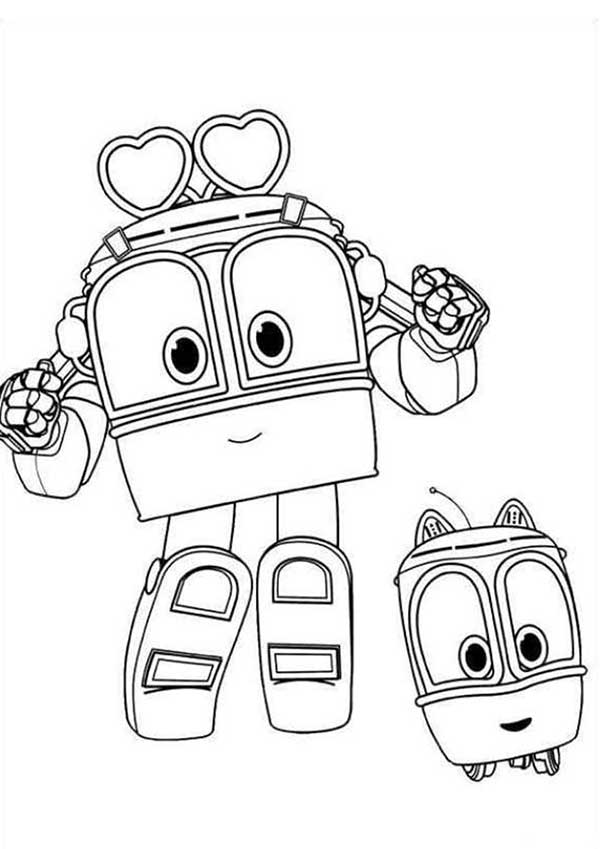onibus desenhos de robôs para colorir