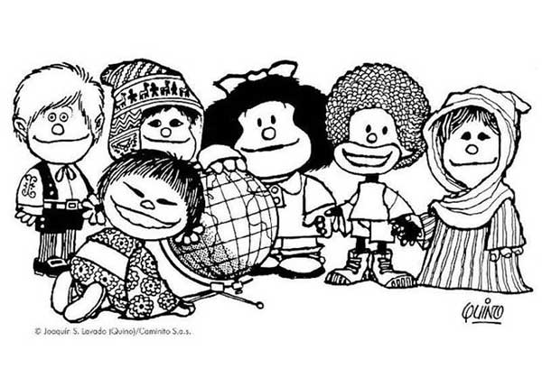 personagens da tirinha Mafalda para imprimir