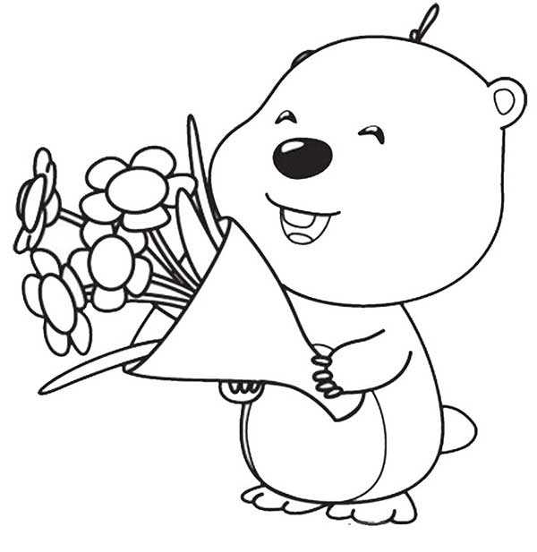 urso com flores