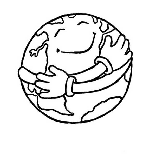 planeta abracando Desenhos do Meio Ambiente