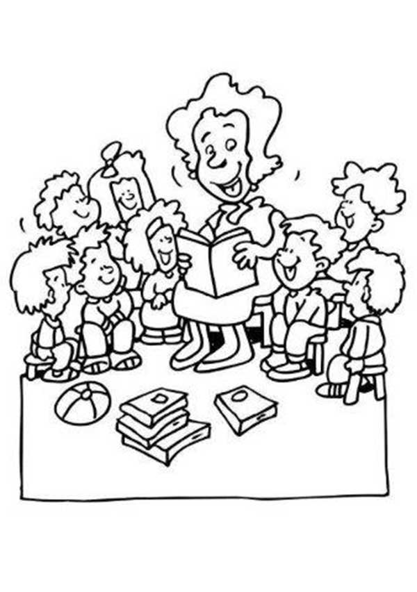 professora e alunos