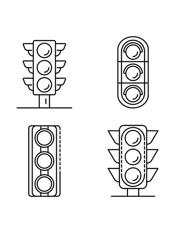 semaforos para colorir