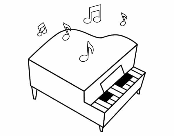 75+ Desenhos de Piano GRÁTIS para Imprimir e Colorir