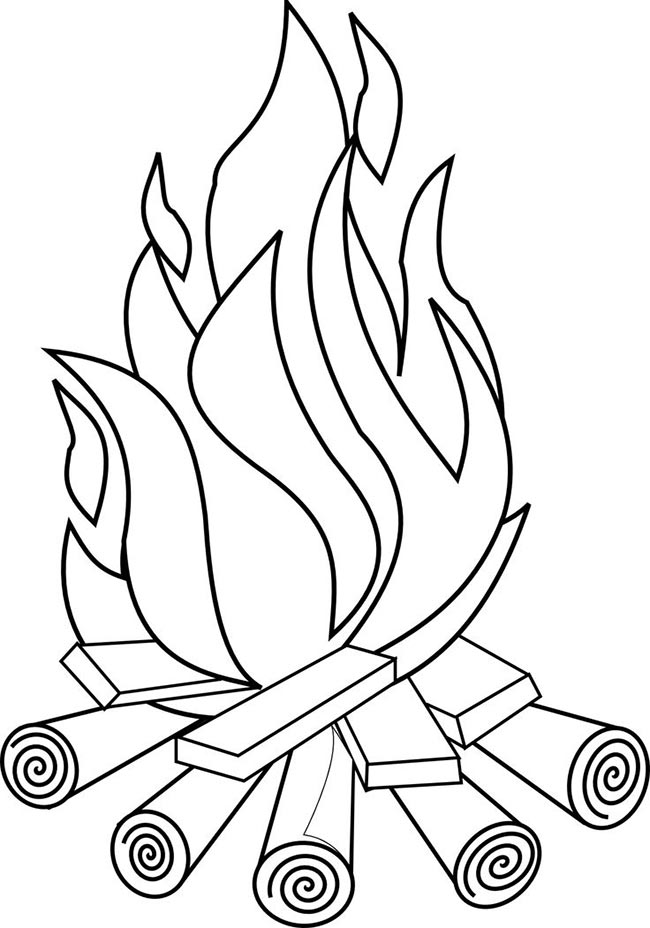 55+ Desenhos de Fogueira para Imprimir e Colorir/Pintar