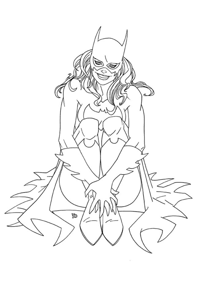 com mascara Desenhos de Batgirl para imprimir