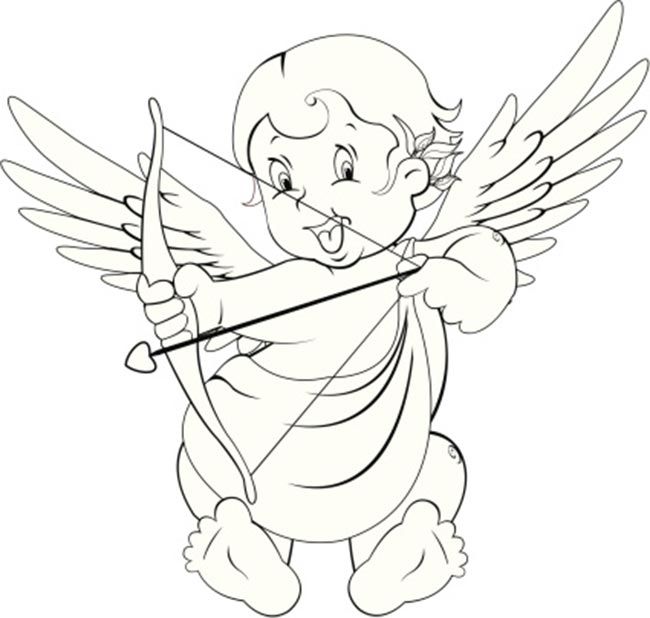 cupido para pintar Desenho de Cupido para impressão