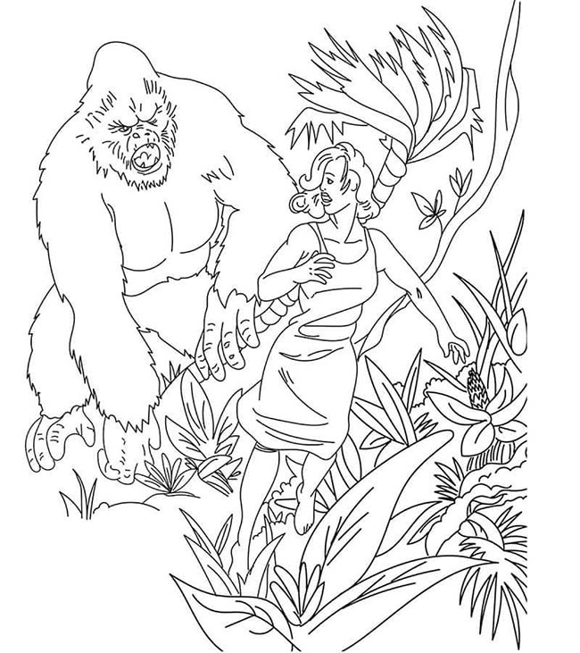 floresta 1 Desenhos do King Kong para colorir