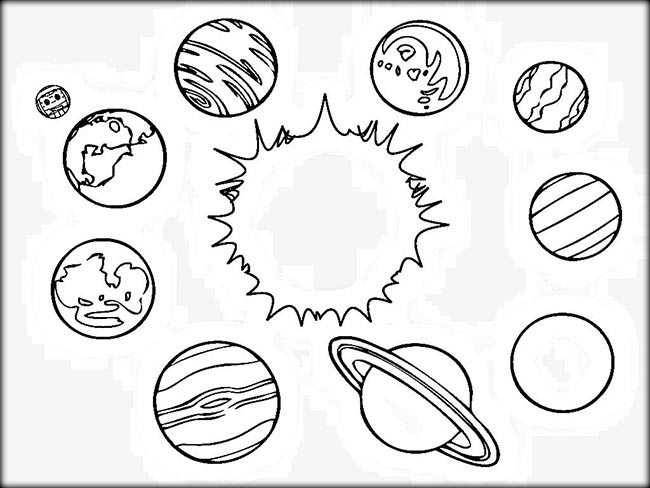100+ Desenhos do Sistema Solar para Imprimir e Colorir/Pintar