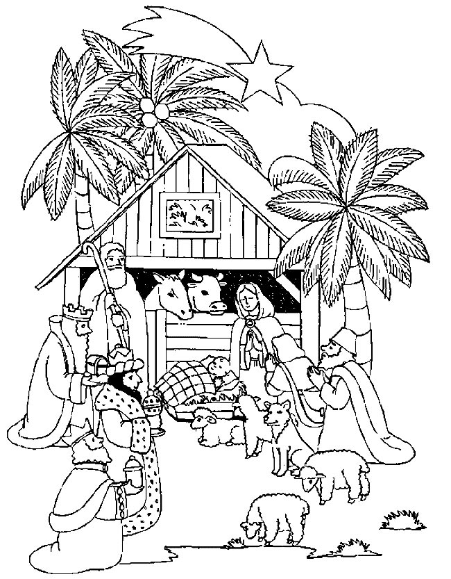Desenhos dos Três Reis Magos para colorir