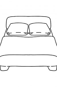 37+ Desenhos de Cama para Imprimir e Colorir/Pintar