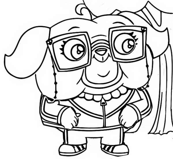 com oculos 5 cachorro para colorir