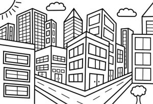 150+ Desenhos de Cidades para Imprimir e Colorir/Pintar