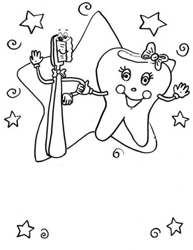45+ Desenhos de Dente para Imprimir e Colorir/Pintar