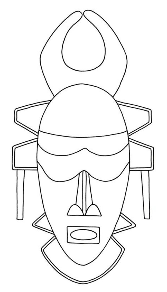 45+ Desenhos de Máscaras Africanas para Imprimir e Colorir/Pintar