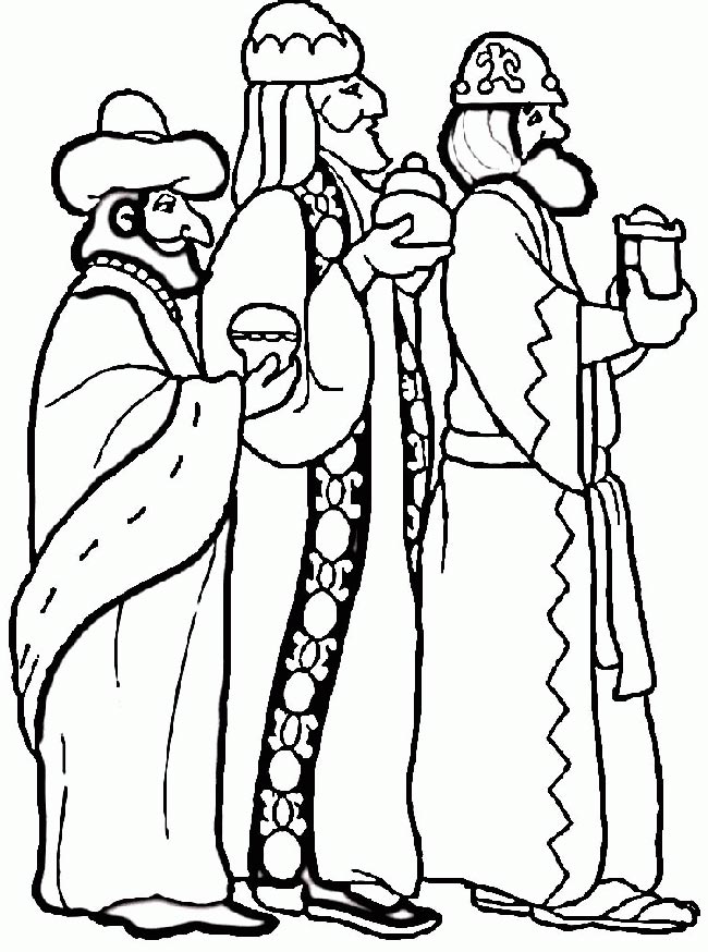 Desenhos dos Três Reis Magos para colorir