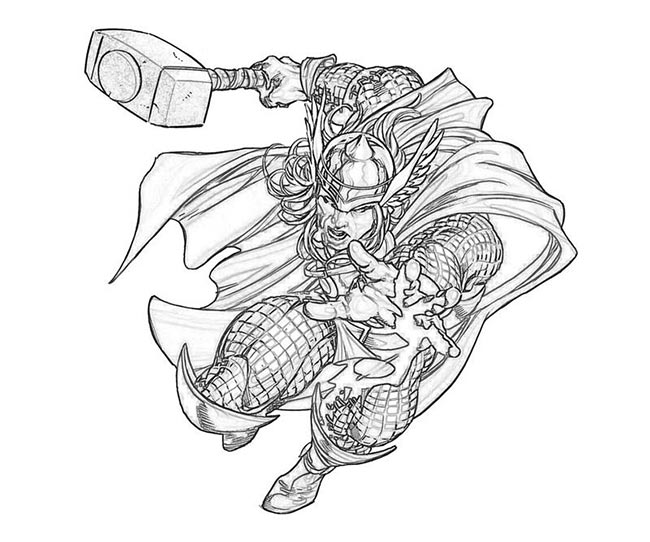 desenhos de thor muito forte