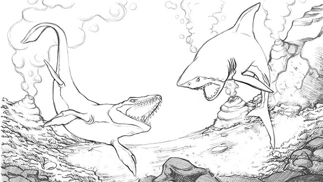 desenhos do fundo do mar história da evolução