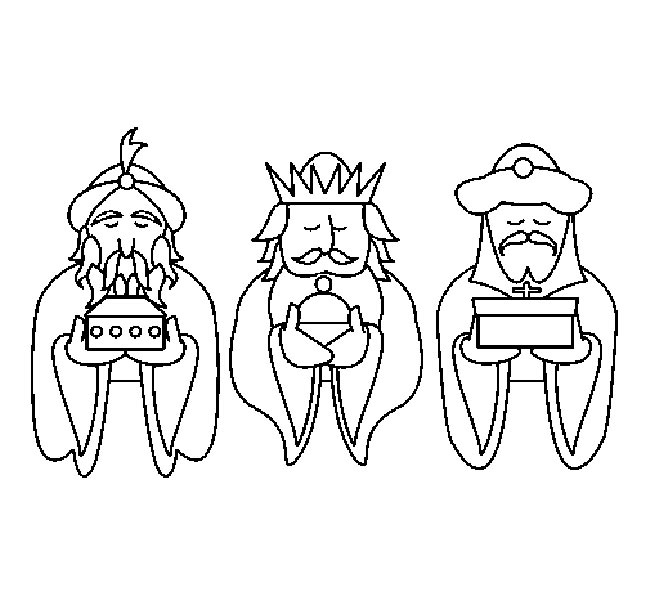 Desenhos dos Três Reis Magos para imprimir