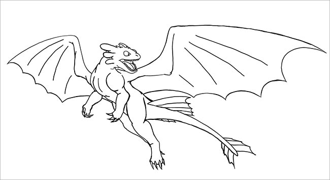 dragao voando Dragão Banguela para colorir
