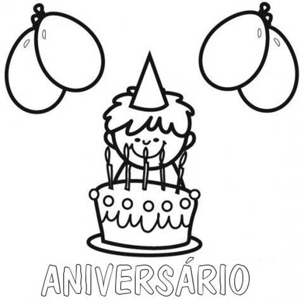 55+ Desenhos de Feliz Aniversário para Imprimir e Colorir/Pintar