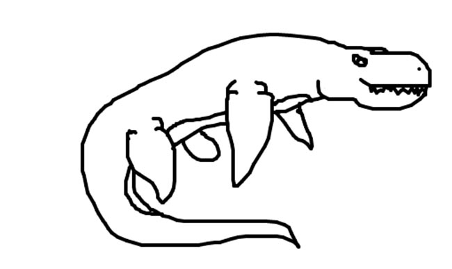 figuras simples 1 Desenhos do Mosassauro para pintar