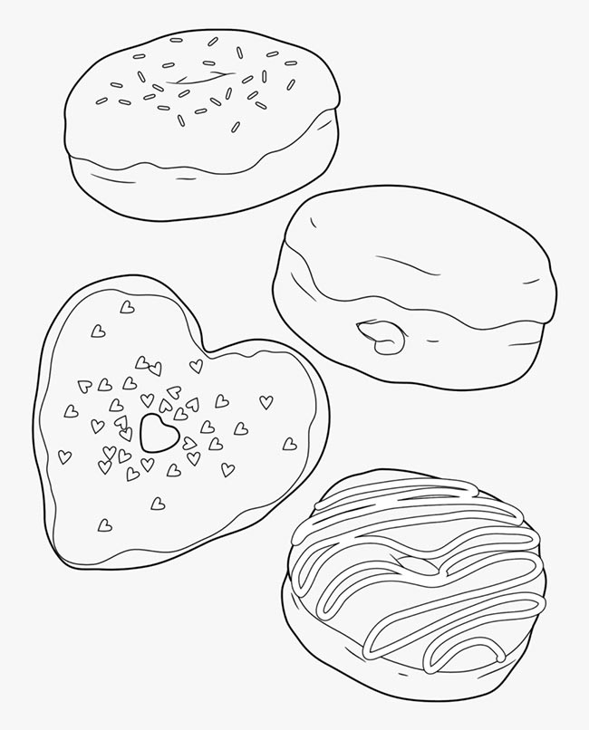 padaria para colorir 3 desenhos de donuts para salvar