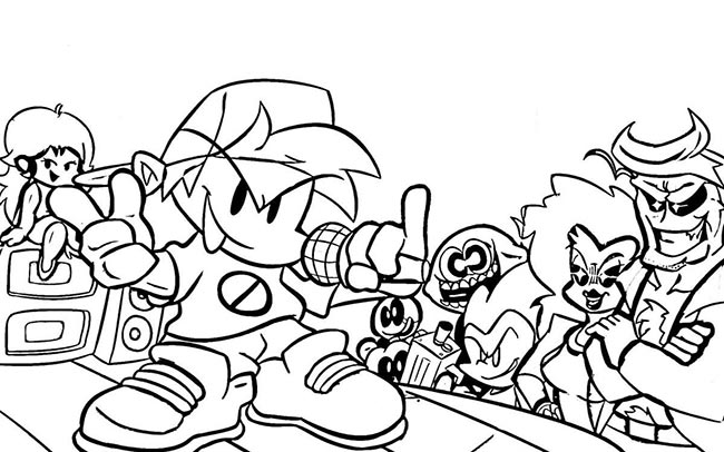 Desenhos do Friday Night Funkin para pintar