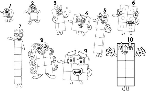 personagens do Numberblocks Desenhos dos Numberblocks
