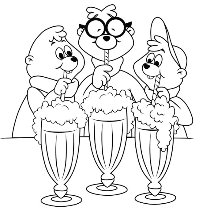 tomando shake Desenhos de Alvin e os Esquilos